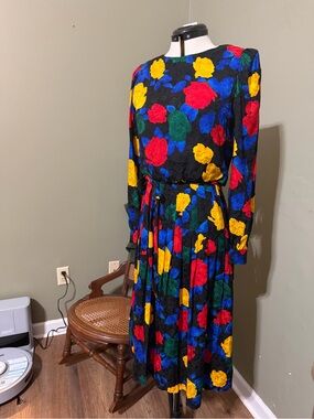 sante classics dresses Surrealist Kaftan with Scarf/Belt Royal Blue Satin Wrap dress_length::Knee Length Colour:natural